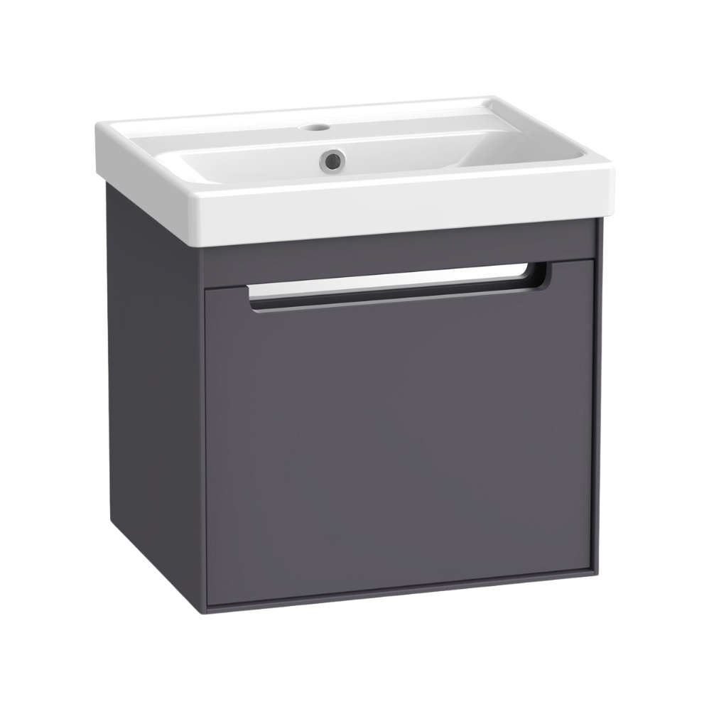 Cut out image of the Tavistock Acumen 500mm Storm Grey Wall-Hung Vanity Unit & Basin